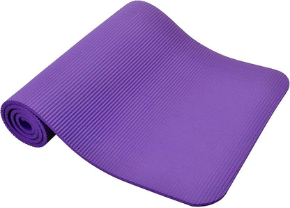 All Purpose 1/2-Inch Extra Thick High Density Anti-Tear Exercise Yoga Mat and Knee Pad with Carrying Strap, Multiple Colors