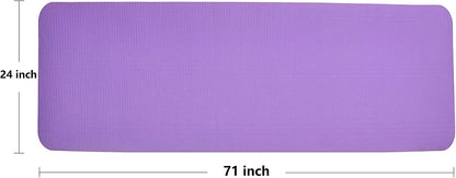All Purpose 1/2-Inch Extra Thick High Density Anti-Tear Exercise Yoga Mat and Knee Pad with Carrying Strap, Multiple Colors