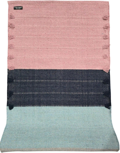 Indian Handmade100 % Organic Anti Skid Multi Colour Cotton Yoga Mat - Eco-Friendly Hand-Woven Rug - Non-Slip & Thick (24”x72”x5mm) for Hot yoga & Everyday Fitness at Home - Comfortable & Foldable Extra-Long Mat