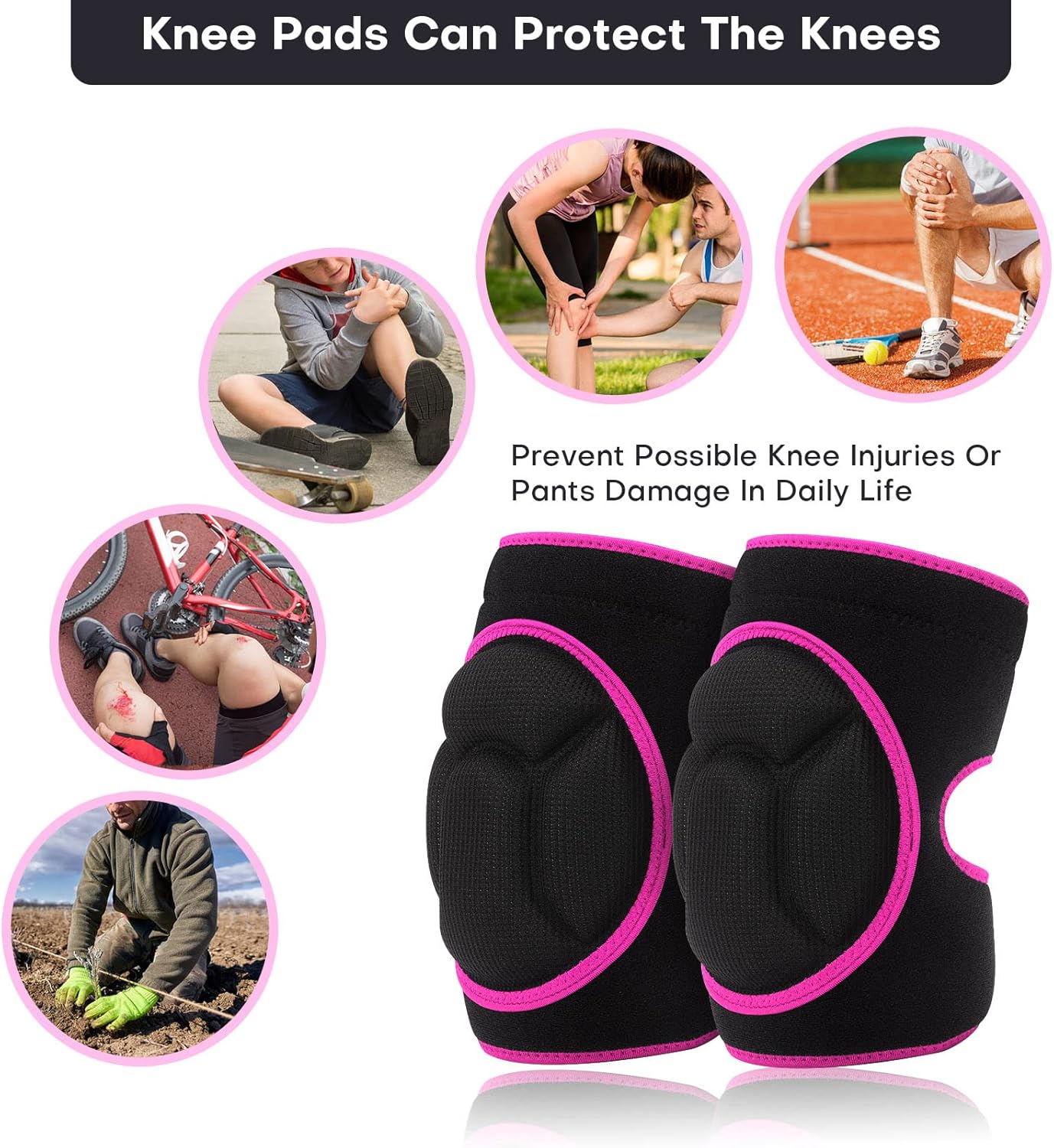 Women Men Knee Pad Suitable for House Working, Floor and Carpet Cleaning, Gardening Maintain, Construction Work, High Elastic Fabric Men Knee Pads Protect Knee Safety