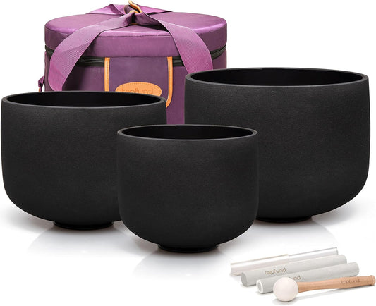 TOPFUND Pink Purple F Note Crystal Singing Bowl Heart Chakra 8 inch with Suede Mallet