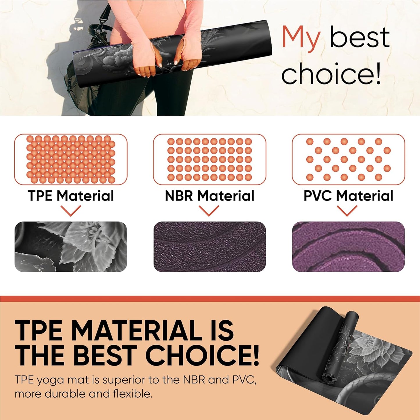 Custom Yoga Mat | Ships Next Day | Customize | Workout Mat for Men and Women | Non Slip Rubber Exercise Mat | 4mm Thick Gym Mat for Meditation, Pilates, Yoga, Gym
