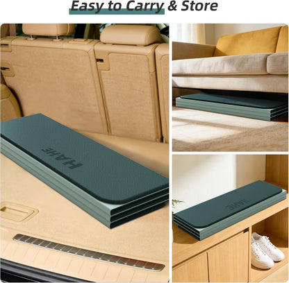 HAHE Foldable Yoga Exercise Mat, 74"Lx32"Wx1/3"Thick, TPE Multi-purpose Workout Mats with Non-slip Surface, Portable for Yoga/Pilates/Studio/Home Gym