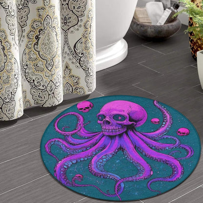 Home Decor Non Slip Kitchen Office Circle Rug, Machine Washable Modern Round Area Rug, Room Sofa Yoga Soft Round Carpet Purple Galaxy Trippy Space Astronaut Art, 36inch