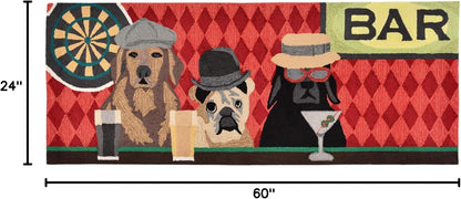 Liora Manne Frontporch Indoor Outdoor Rug - Novelty Design, Hand Hooked, Weather Resistant, UV Stabilized, Foyers, Porches, Patios & Decks, Yoga Dogs, 2'6 x 4'