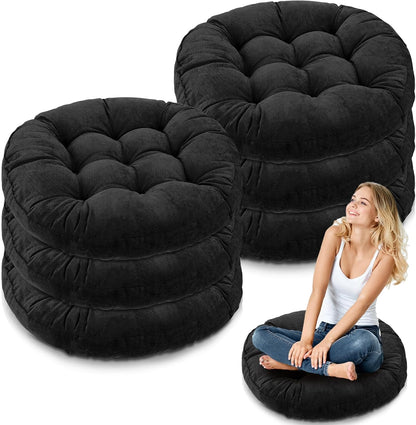 Jerify Floor Pillow Cushions Large Round Square Large Meditation Floor Pillow for Classroom Adult Meditation Picnic Party Seating Learning Daycare School(Square,Mixed Colors,4 Pcs)