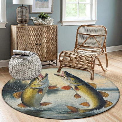 Room Sofa Yoga Soft Round Carpet, Home Decor Non Slip Kitchen Office Circle Rug, Machine Washable Modern Round Area Rug Beach Turtles, 60inch