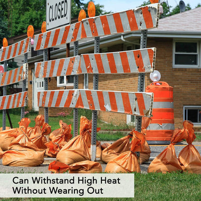 AK TRADING CO. 14" x 26" Poly Sandbags W/UV Protection & Built-in Ties - Flood Water Barrier - Tent Sandbags - Orange
