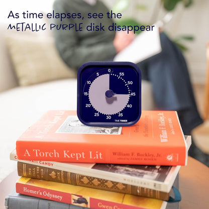 Time Timer MOD - Home Edition - Individual Sized 60 Minute Visual Countdown Timer for ADHD, Adults, Students, and Pomodoro with Silent Operation (Metallic Midnight)