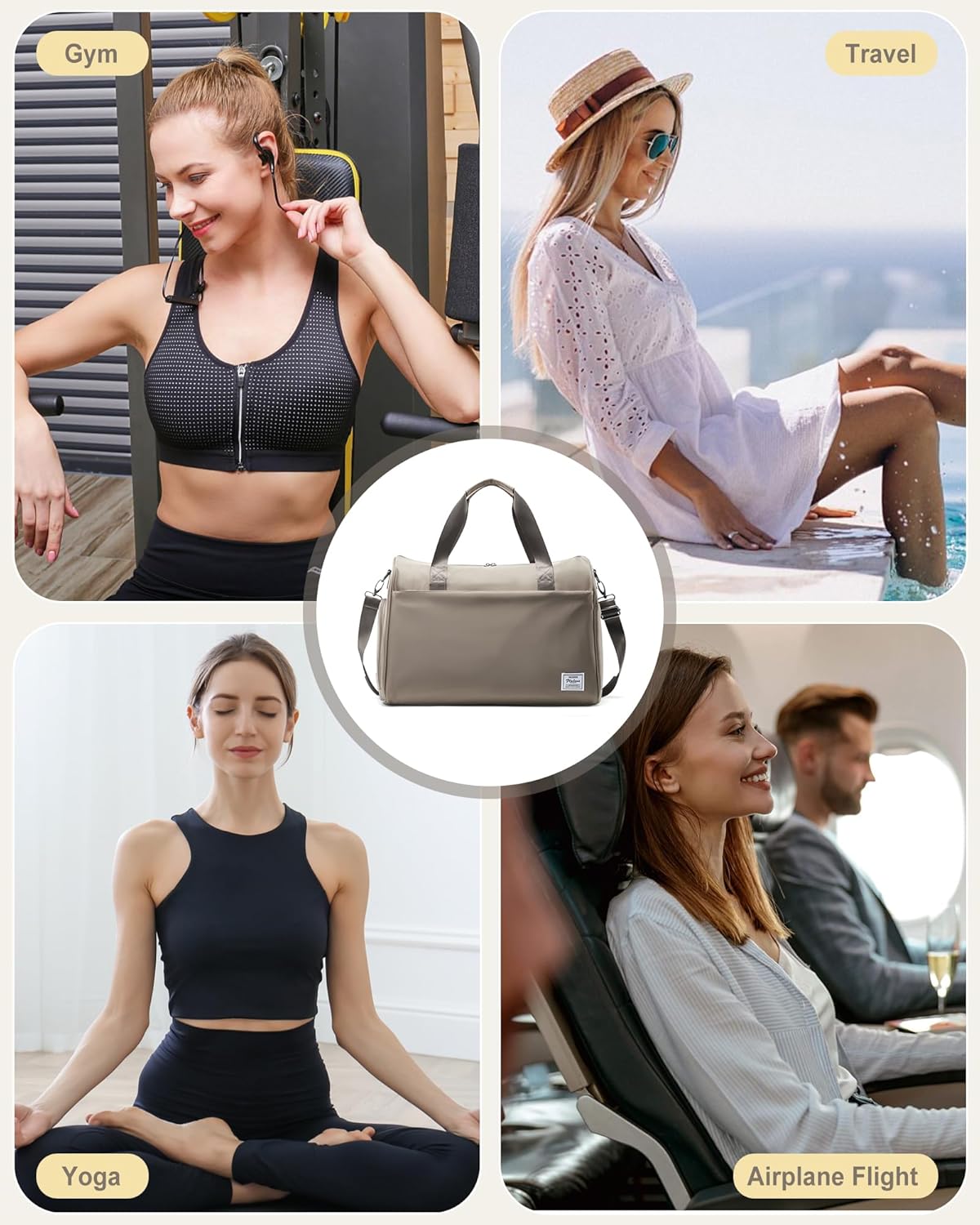 Gym Bag Womens Mens with Shoes Compartment and Wet Pocket Travel Duffel Bag for Women for Plane Sport Gym Tote Bags Swimming Yoga Waterproof Weekend Overnight Carry on Bag Hospital Holdalls - Colors C