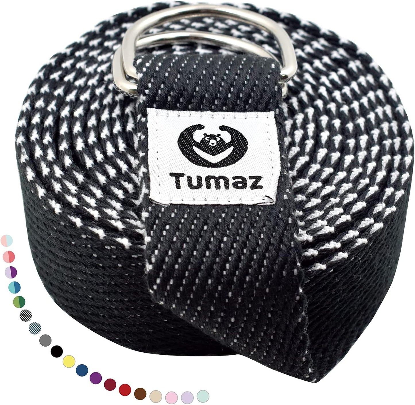 Tumaz Yoga Strap/Stretch Bands [15+ Colors, 6/8/10 Feet Options] with Extra Safe Adjustable D-Ring Buckle, Durable and Comfy Delicate Texture - Best for Daily Stretching, Physical Therapy, Fitness