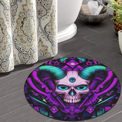 Home Decor Non Slip Kitchen Office Circle Rug, Machine Washable Modern Round Area Rug, Room Sofa Yoga Soft Round Carpet Purple Galaxy Trippy Space Astronaut Art, 36inch