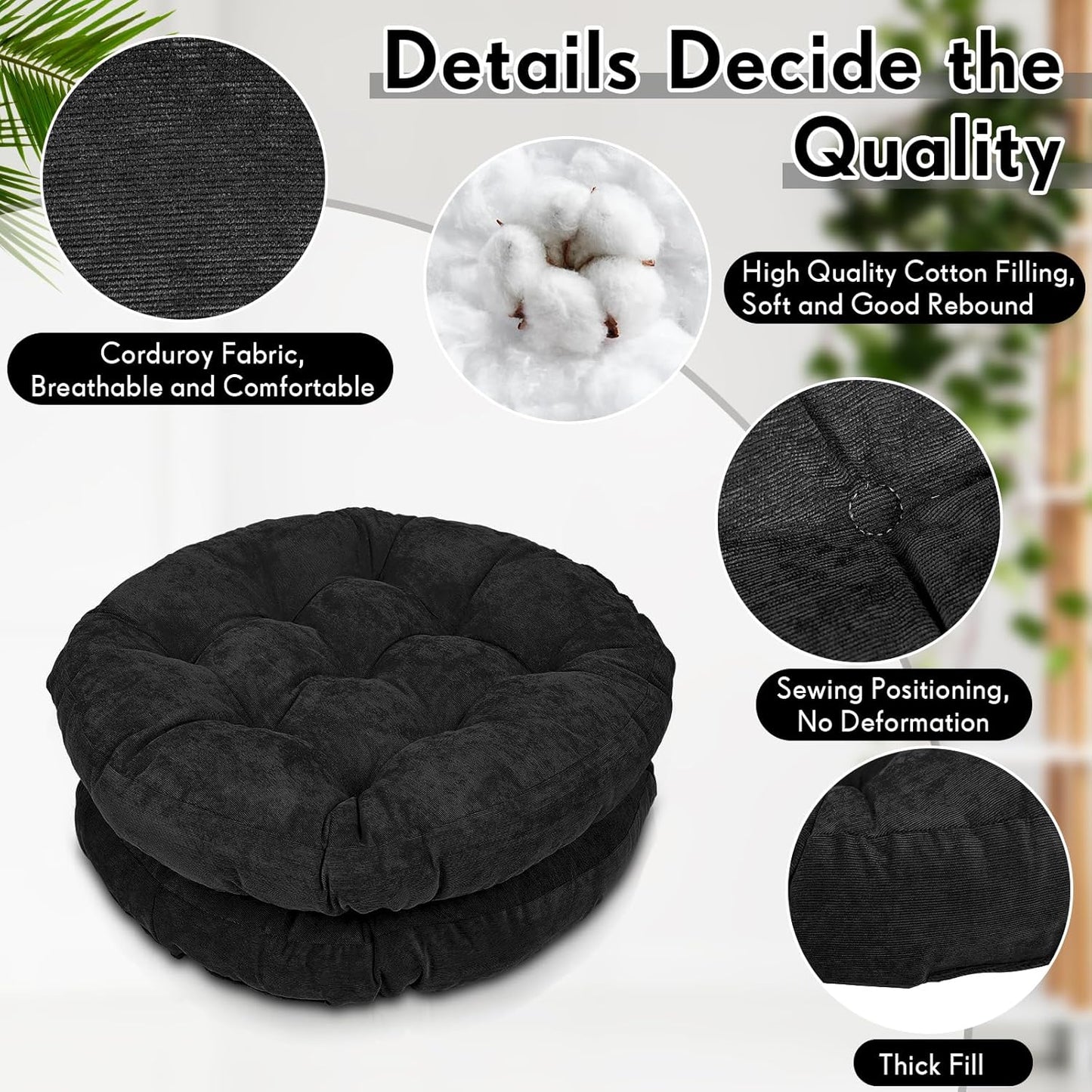 Jerify Floor Pillow Cushions Large Round Square Large Meditation Floor Pillow for Classroom Adult Meditation Picnic Party Seating Learning Daycare School(Square,Mixed Colors,4 Pcs)