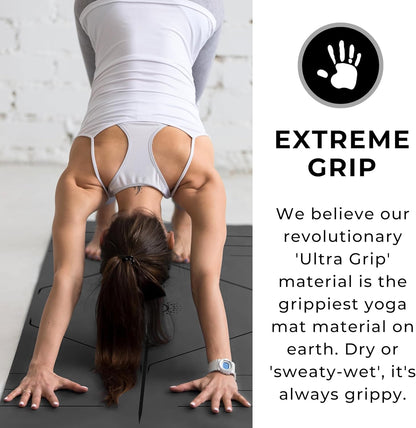 Plyopic. Ultra-Grip Pro Yoga Mat – EXTREME Non-Slip Performance - Dry & Wet Grip - Alignment Lines - Comfortable & Sweat Resistant - For Yoga, Pilates, Exercise, Workout, Bikram & Hot Yoga