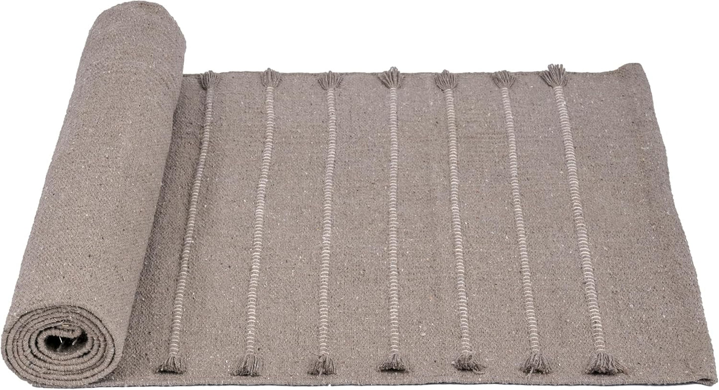 Silak Handmade Organic Cotton Yoga Mat Cotton Exercise Rug – Handwoven, Absorbent & Hand Washable Fitness Mat Ideal for Yoga, Workouts and Meditation