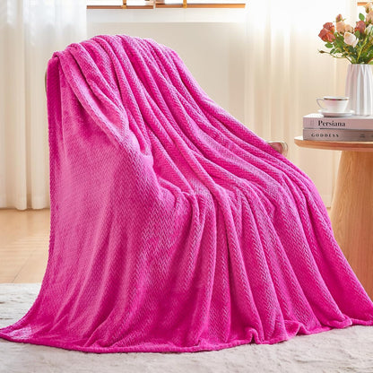 NEWCOSPLAY Super Soft Throw Blanket Light Purple Premium Silky Flannel Fleece Leaves Pattern Lightweight Bed Blanket All Season Use (Light Purple, Throw(50"x60")) - Colors B