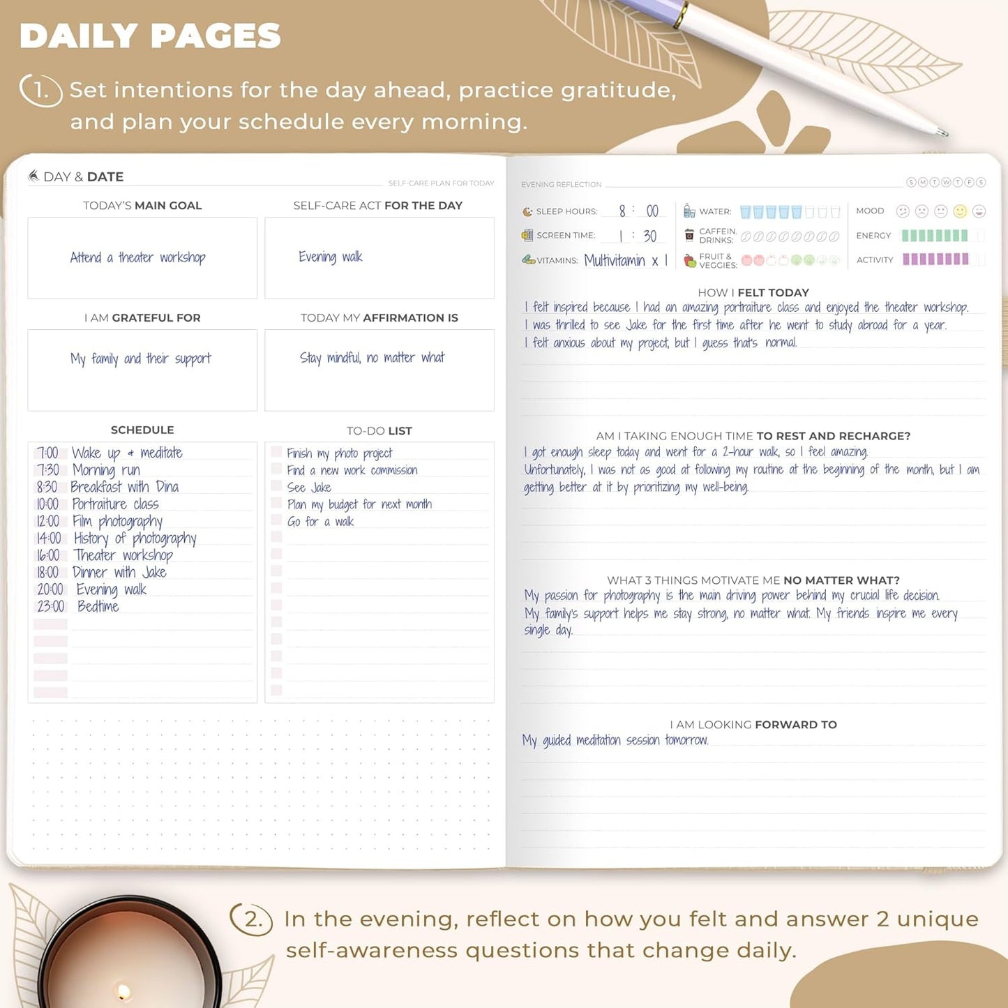 Clever Fox Self-Care Journal – Daily Reflection Notebook – Mental Health & Personal Development Planner, Meditation & Mood Log, A5 (Turquoise)