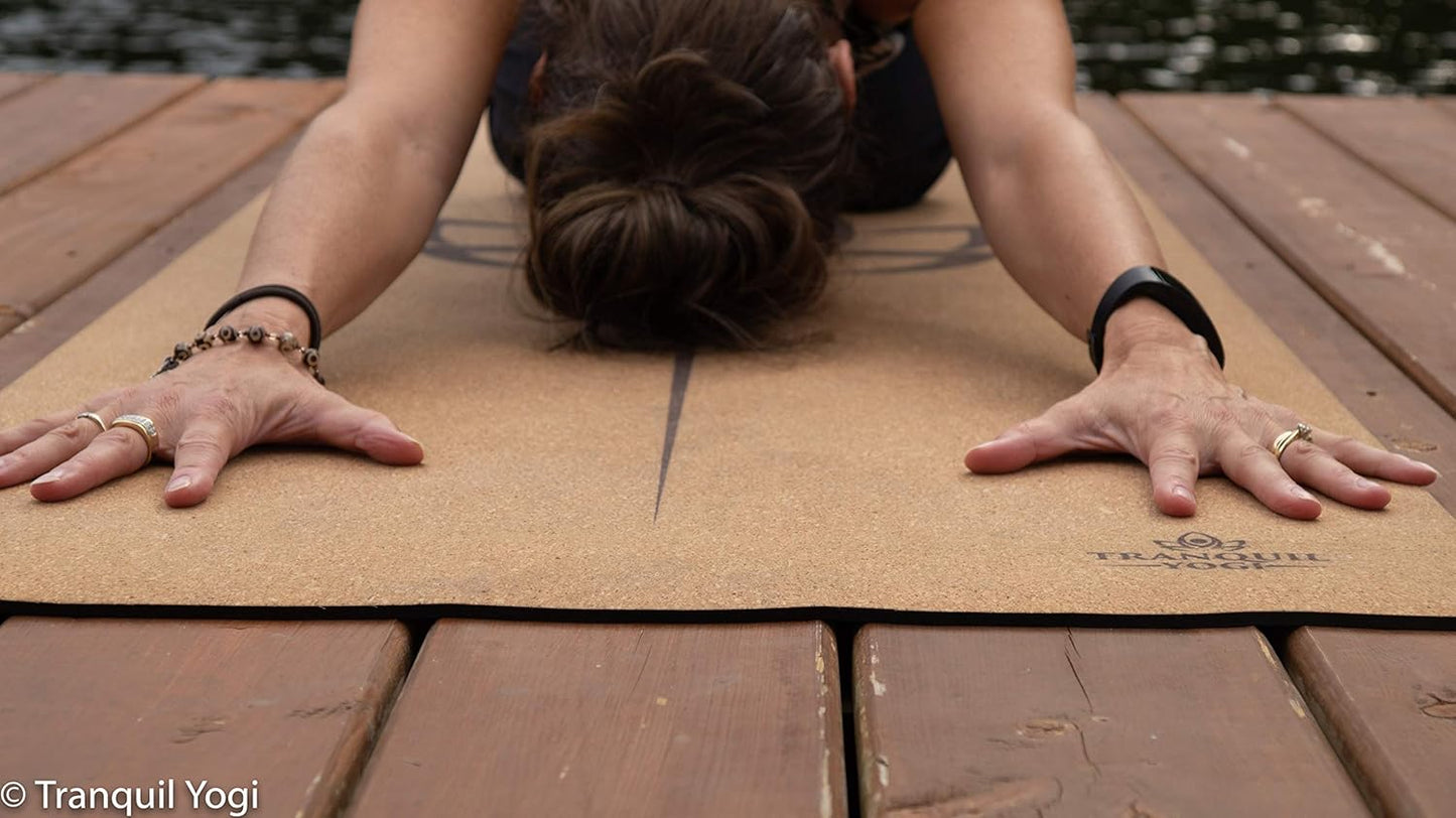 Natural Yoga and Exercise Mat - Excellent Grip and Joint Protection, Includes Carry Strap.