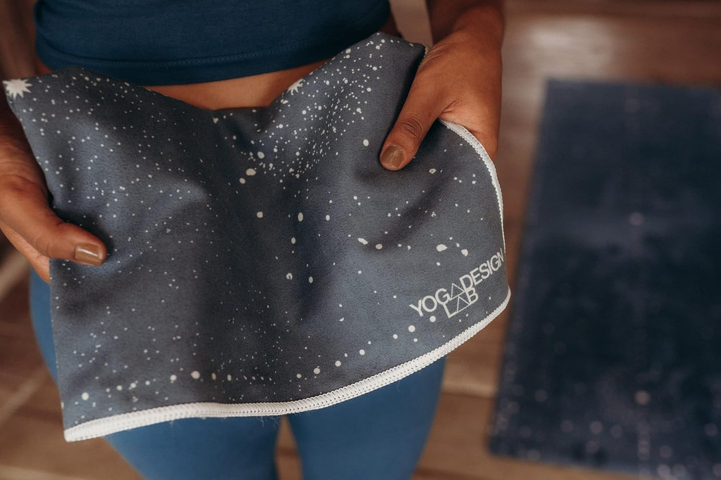 yogadesignlab | The Hand Towel | Premium Non Slip Hand Towel | Designed in Bali | Colorful Eco Printed + Quick Dry + Soft | Hot Yoga, Bikram, Ashtanga, Sport, Barre, Travel (Pearl)