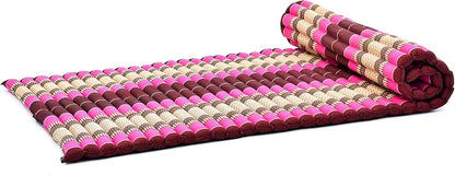 Leewadee - Kapok Roll Mat – Handcrafted Folding Sleep & Relaxation Mattress from Thailand, Ideal as Guest Bed, Camping Mat, Yoga Mat or Traditional Futon, 75 x 39 inches, Anthracite