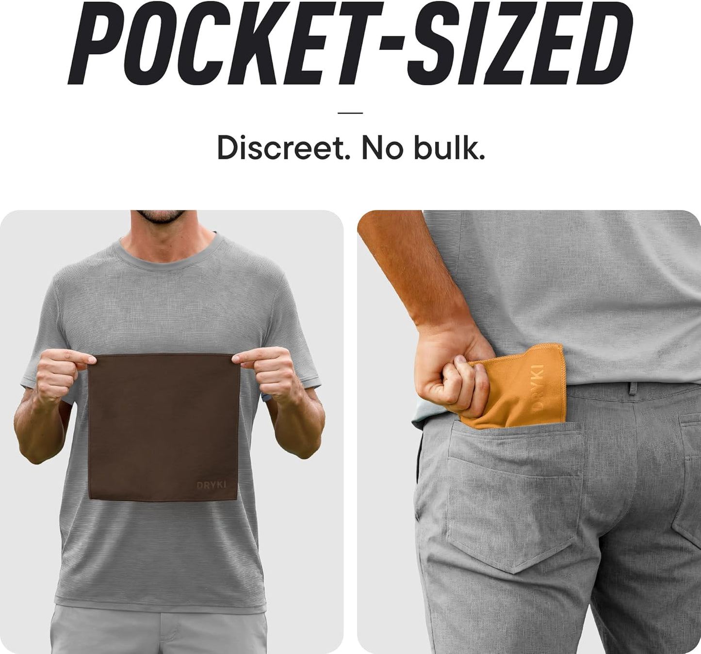 DRYKI Pocket-Sized Sweat Towels - The Original Sweat Absorbing Handkerchiefs - Quick-Dry Microfiber Sweat Rags for Face, Hands, & Body - Men & Women - Gym, Sports, and Work (Blue: 5 Pack)