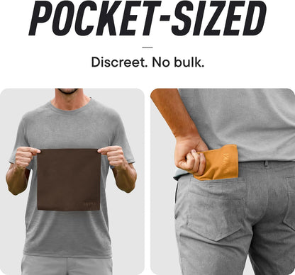 DRYKI Pocket-Sized Sweat Towels - The Original Sweat Absorbing Handkerchiefs - Quick-Dry Microfiber Sweat Rags for Face, Hands, & Body - Men & Women - Gym, Sports, and Work (Blue: 5 Pack)