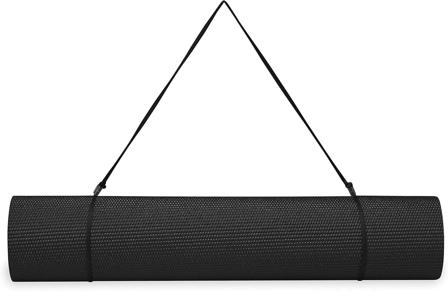 Gaiam Essentials 1/4" Thin (6mm) Yoga & Pilates, Fitness & Exercise Mat with Easy-Cinch Carrier Strap Cusion Support For Fitness and Gym Workouts