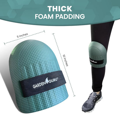Garden Guru Cushioned Gardening Knee Pads with Adjustable Straps - Soft Inner Liner, Ultra Comfort Padding, Garden Kneelers for Yard Work, Cleaning, Household Chores, Roofing, and More 1 Pack