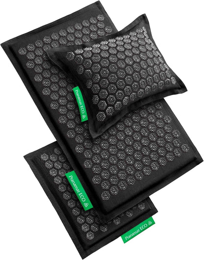 Acupressure Large & Small Mat with Pillow Set, Premium Acupressure Therapy for Pain Relief and Relaxation, Handcrafted in Europe with Sustainable and Natural Materials (Lavander)