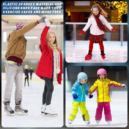 Shappy 2 Pair Figure Ice Skating Knee Pads Gel Dance Knee Pads Cushion and Support Breathable Material for Dancing Skating Women Girl Men