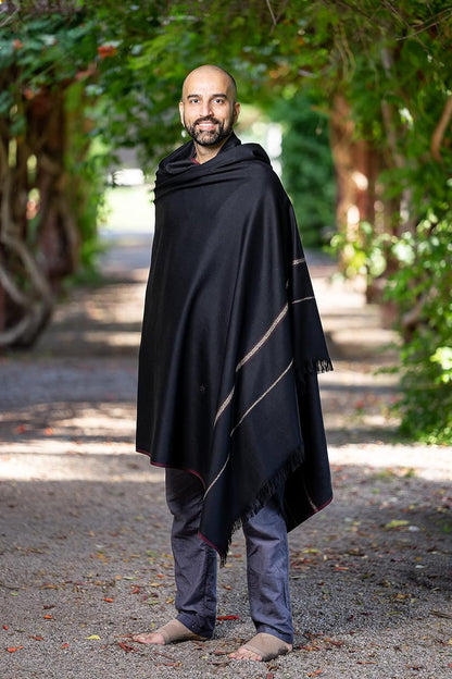 Versatile Premium Wool Blend Meditation Shawl - Large Unisex Prayer Wrap, Oversized Scarf & Yoga Blanket