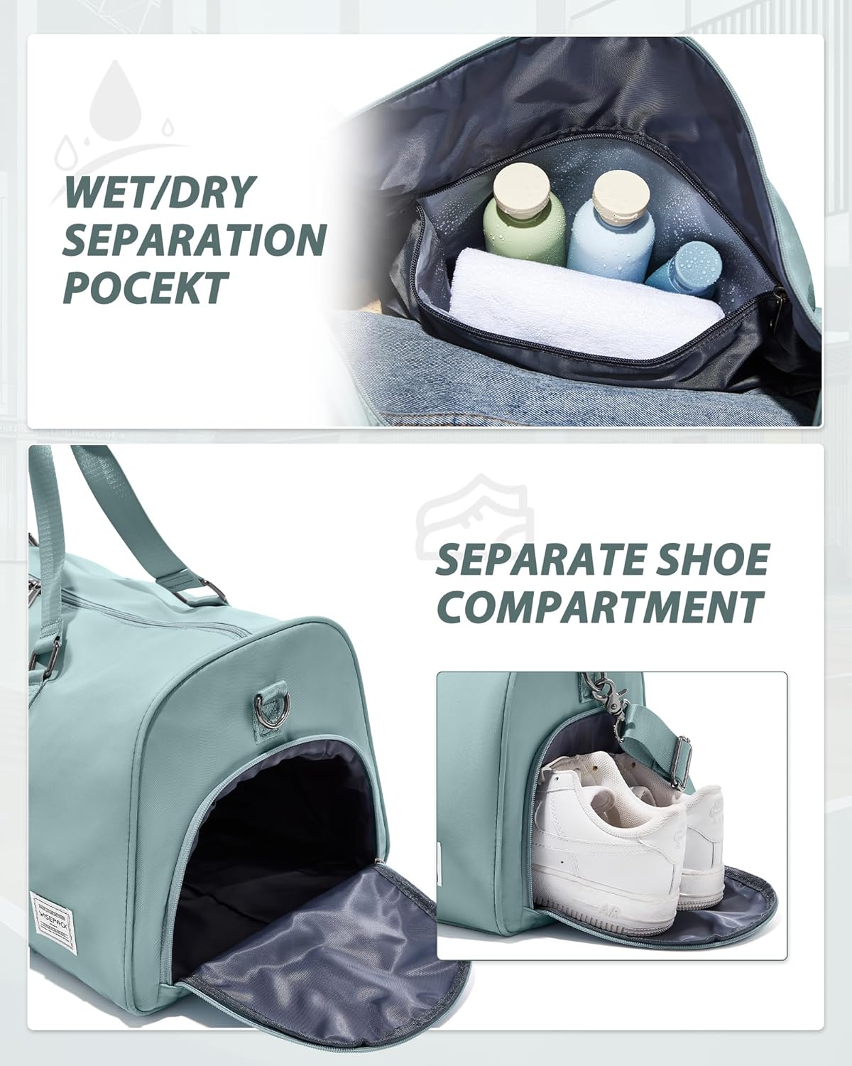 Gym Bag Womens Mens with Shoes Compartment and Wet Pocket Travel Duffel Bag for Women for Plane Sport Gym Tote Bags Swimming Yoga Waterproof Weekend Overnight Carry on Bag Hospital Holdalls - Colors A