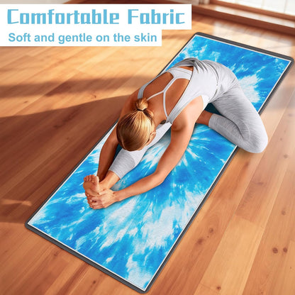 Yoga Mat Towel,Hot Yoga Towel High-Definition Pattern,Machine Washable with Ultra-Absorbent Yoga Towels for Hot Yoga Non Slip for Fitness,Exercise,Pilates,72 x 27 in,Pink and Green Gradient