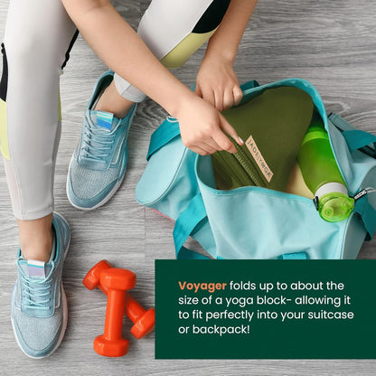JadeYoga Voyager Yoga Mat - Lightweight & Portable Rubber Yoga Mat - Non-Slip Exercise Mat for Women & Men - Great for Yoga, Home Workout, Gym Fitness, Pilates, Stretching, and More