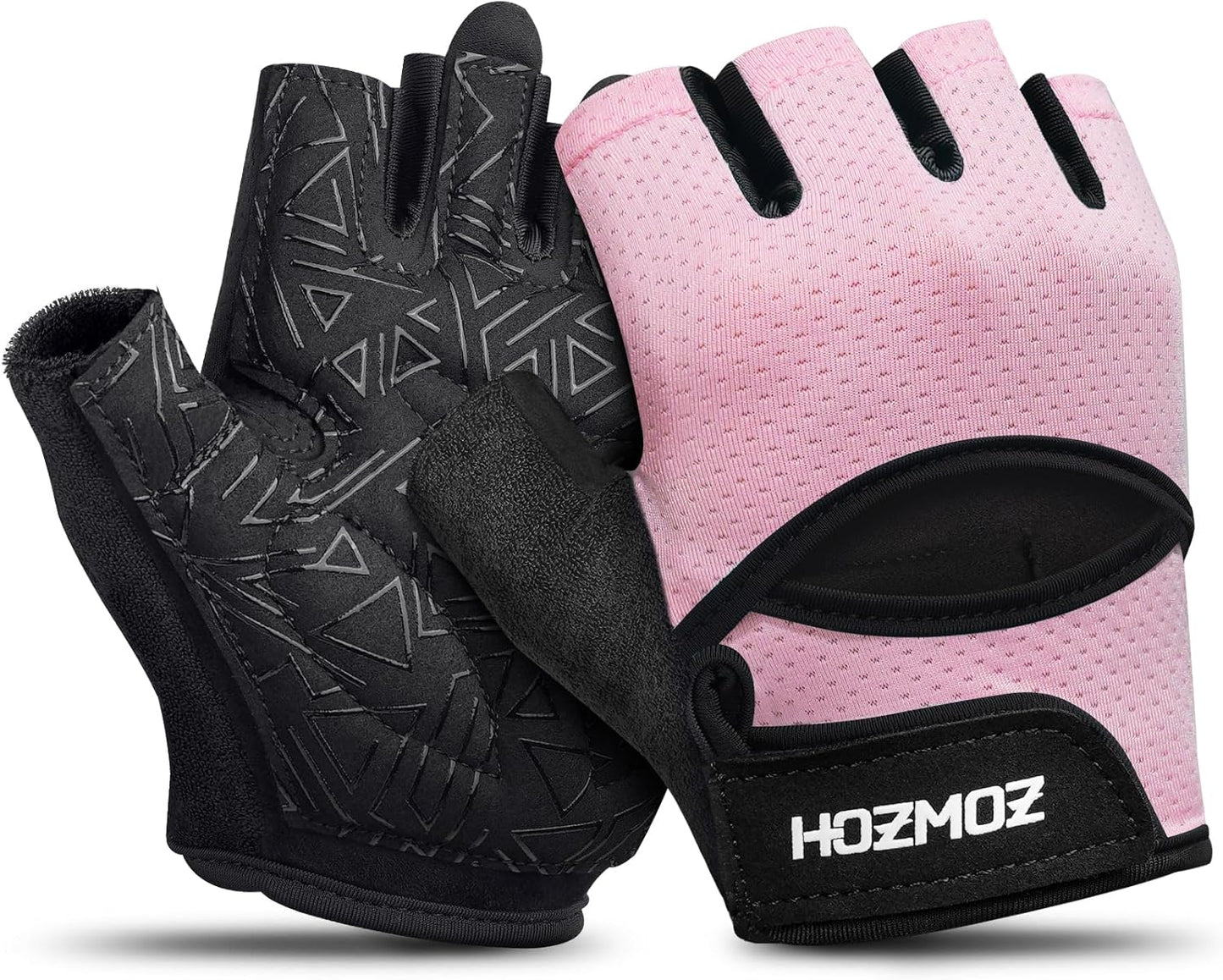 HOZMOZ Ventilated Weight Lifting Gloves, Thick Padded Workout Gym Gloves with Full Palm Protection & Grip & Shock Absorption for Women & Men's Fitness Exercise Training