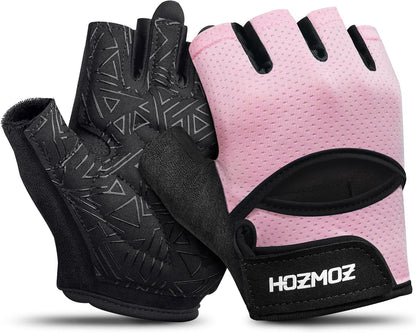 HOZMOZ Ventilated Weight Lifting Gloves, Thick Padded Workout Gym Gloves with Full Palm Protection & Grip & Shock Absorption for Women & Men's Fitness Exercise Training