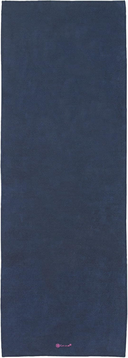Gaiam Grippy Non Slip Yoga Mat Towel - Fast Drying Towel - Ideal For Hot Yoga - Microfiber And Machine Washable - Grip Backing