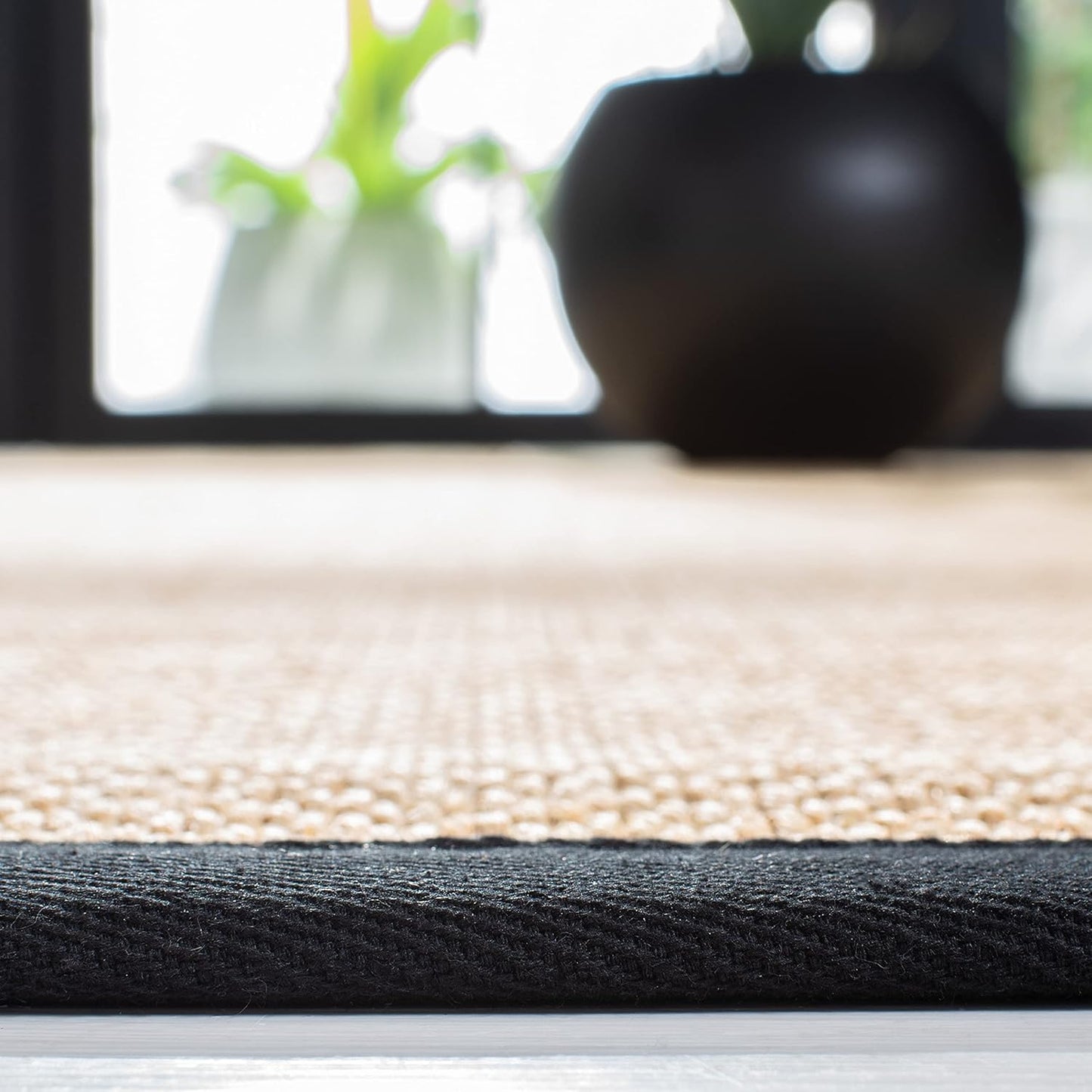 SAFAVIEH Area Rug 11x15 - Natural Fiber Collection - Large - Maize & Linen Color, Sisal, Woven Design with Border (NF141B) - Colors B