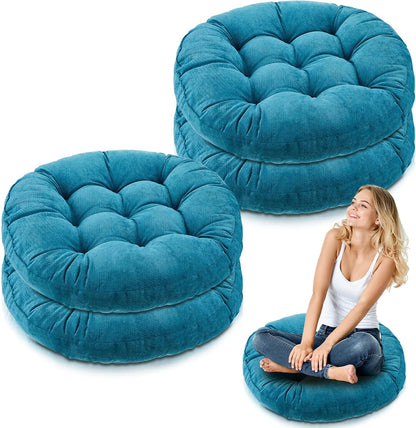 Jerify Floor Pillow Cushions Large Round Square Large Meditation Floor Pillow for Classroom Adult Meditation Picnic Party Seating Learning Daycare School(Square,Mixed Colors,4 Pcs)