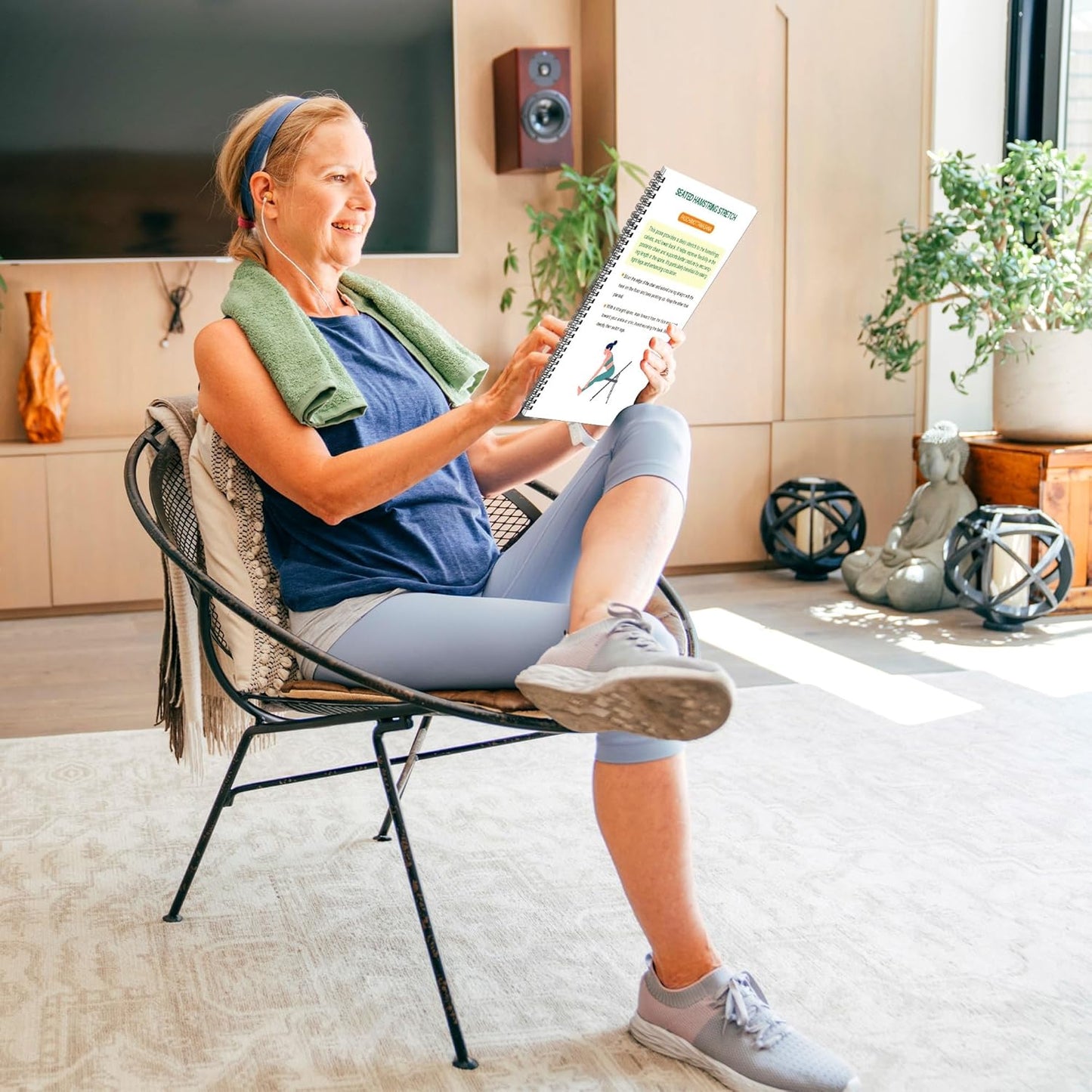 Chair Yoga for Seniors Over 60 Book & Chart – 30-Day Challenge, Gentle Seated Yoga Guide, Chair Yoga for Weight Loss & Flexibility, Senior Chair Exercises for Women & Men, 8.5x11" Book on Chair Yoga