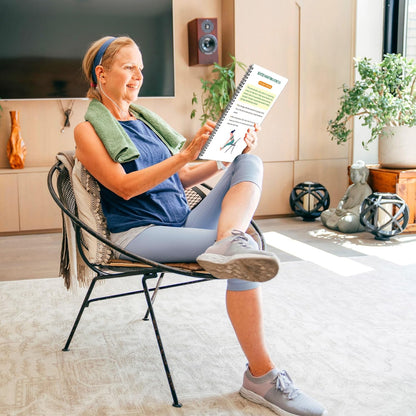 Chair Yoga for Seniors Over 60 Book & Chart – 30-Day Challenge, Gentle Seated Yoga Guide, Chair Yoga for Weight Loss & Flexibility, Senior Chair Exercises for Women & Men, 8.5x11" Book on Chair Yoga