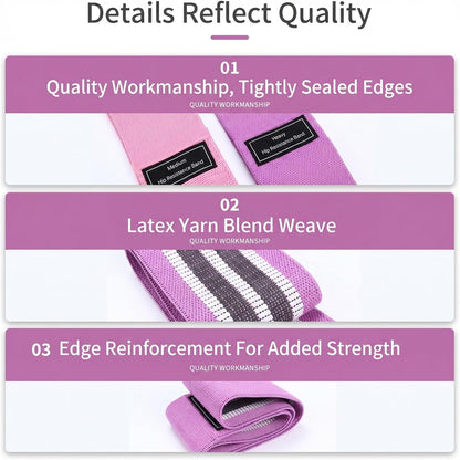 Premium Non-Slip Fabric Resistance Bands -