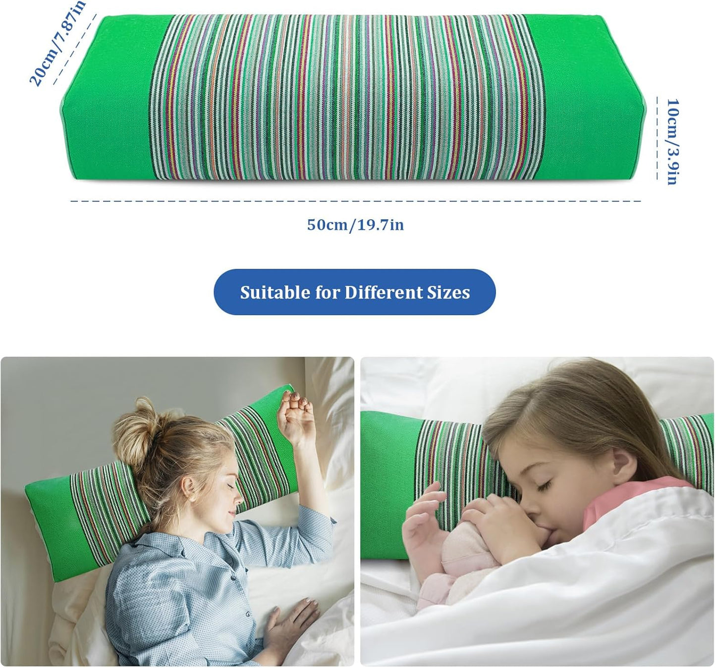 Adjustable Buckwheat Hull Pillow for Neck Pain Relief (21x8x4in) Natural Cooling Cervical Support Organic Pillow for Side & Back Sleepers with Night Sweats (Grey)