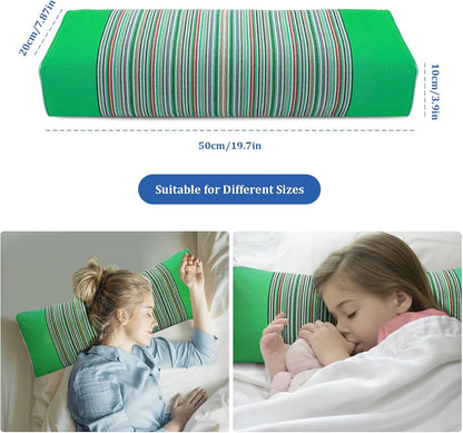 Adjustable Buckwheat Hull Pillow for Neck Pain Relief (21x8x4in) Natural Cooling Cervical Support Organic Pillow for Side & Back Sleepers with Night Sweats (Grey)