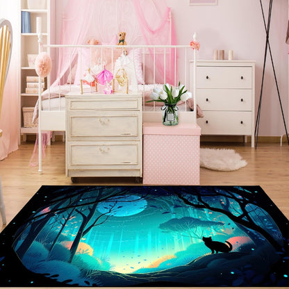 Black Girl Area Rug for Bedroom African American Rugs for Room Princess Carpet Kids Rugs for Bedroom African Girls Carpet for Living Room Teen Girls Yoga Mats, Pink, 4'×5'
