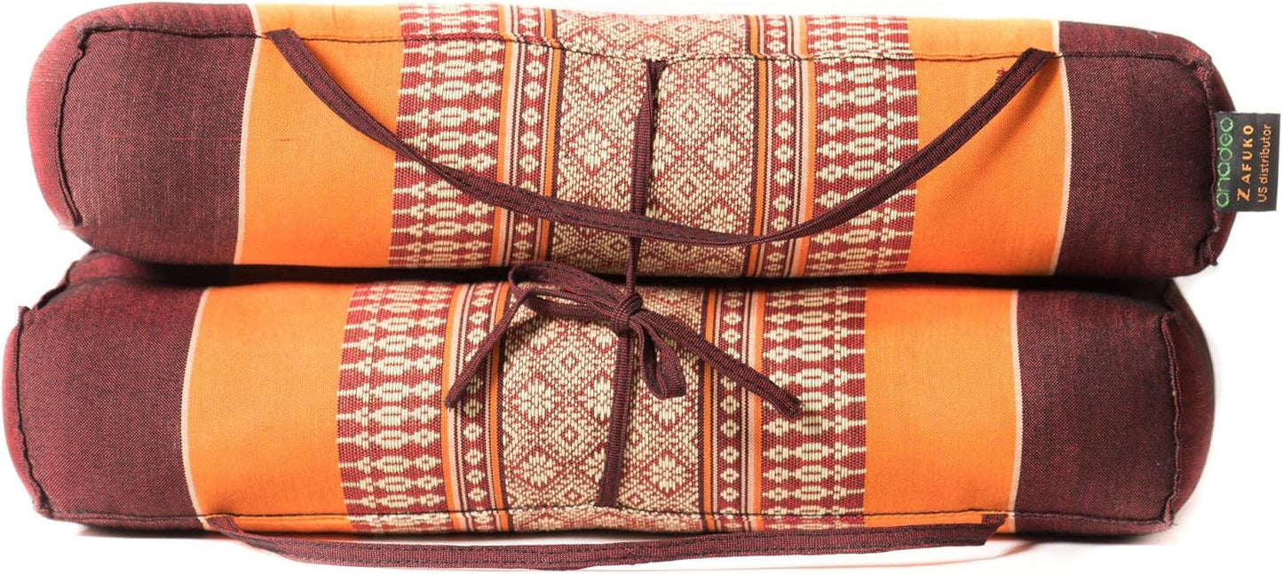Zafuko Foldable Cushion - Organic Kapok Filling, use Folded and Unfolded for Meditation, Soft Yoga Prop, Portable Cushion