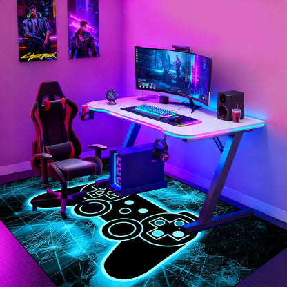 Video Game Rug - Gaming Themed Rug Gamepad Controller Area Rugs for Bedroom Gaming Carpet for Boys Game Carpet for Playrooms Bedroom Doormat Yoga Mats