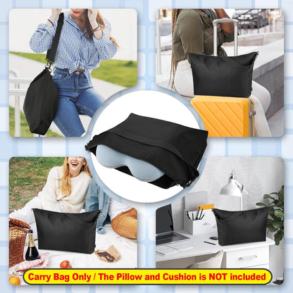 Cosmos Travel Seat Cushion Carry Bag Chair Pad Cushion Storage Bag Portable Pillow Carrying Bag with Detachable Strap and Elastic Loop for Comfort Seat Cushions Chair Pads Back Cushions Travel Pillow