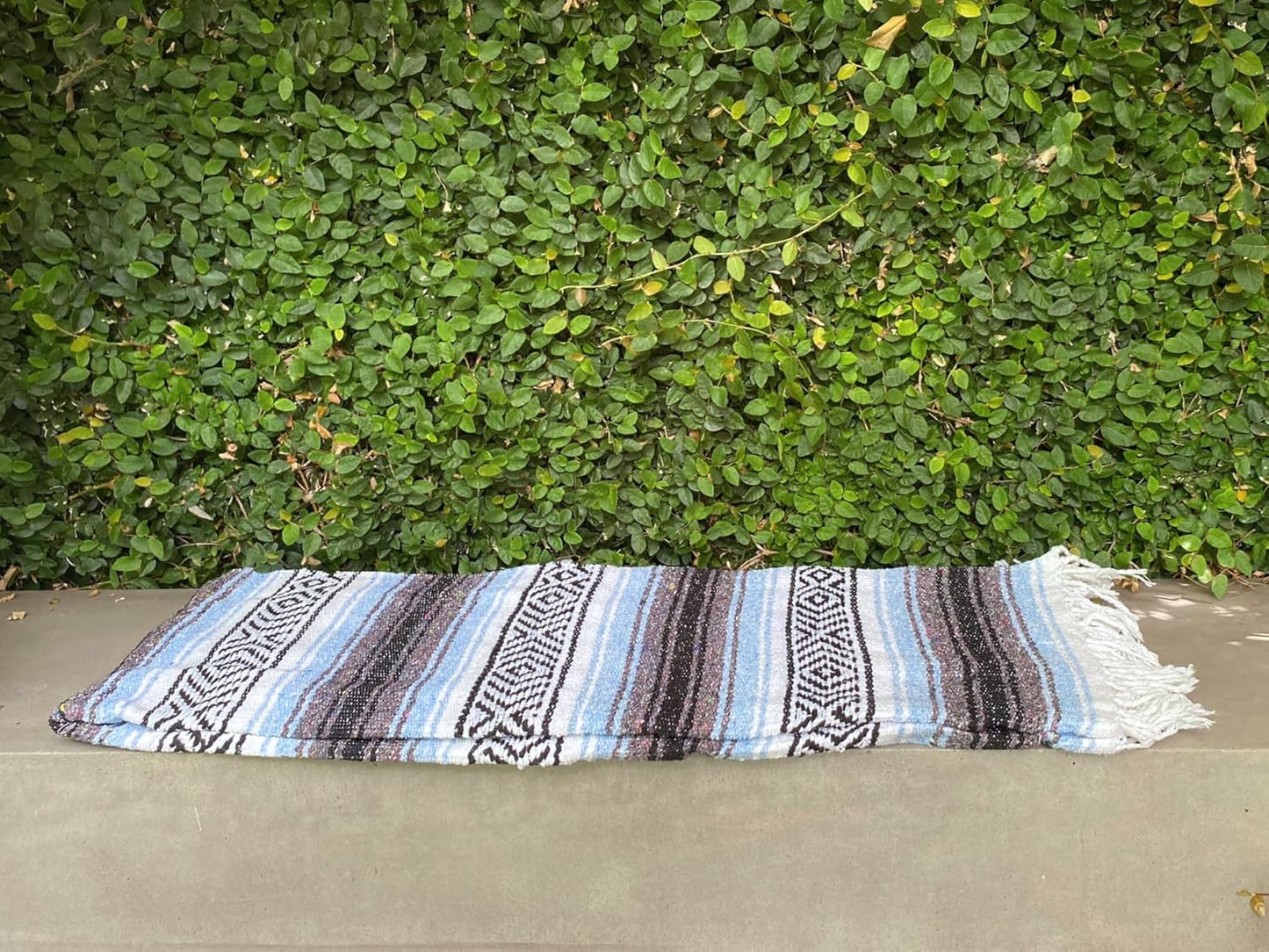 Del Mex Classic Mexican Blanket, Large Authentic Woven Falsa Throw (70"x50"), Artisan Southwest Décor for Beach, Yoga, Outdoors (Lavender)