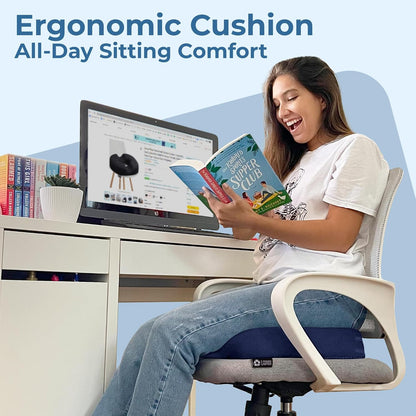 5 STARS UNITED Donut Pillow Hemorrhoid Tailbone Cushion – Large Floor Cushion for Pain Relief – Coccyx, Prostate, Sciatica, Pelvic Floor, Pressure Sores, Pregnancy, Postpartum Recovery, Black